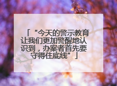 “今天的警示教育让我们更加警醒地认识到，办案者首先要守得住底线”