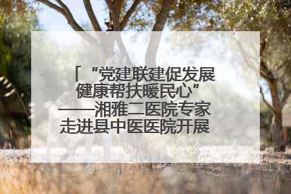 “党建联建促发展 健康帮扶暖民心”——湘雅二医院专家走进县中医医院开展健康帮扶活动