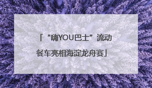 “嗨YOU巴士”流动餐车亮相海淀龙舟赛