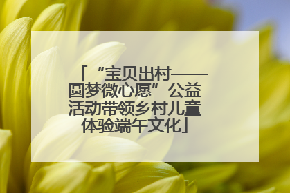 “宝贝出村——圆梦微心愿”公益活动带领乡村儿童体验端午文化