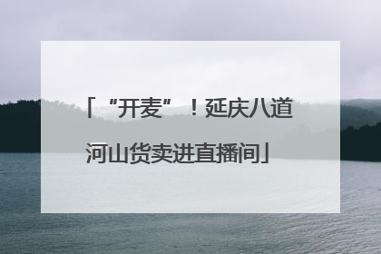 “开麦”！延庆八道河山货卖进直播间