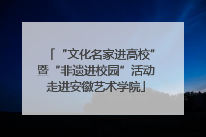 “文化名家进高校”暨“非遗进校园”活动走进安徽艺术学院
