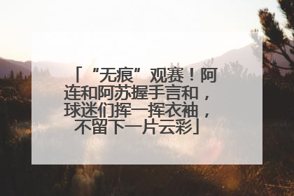 “无痕”观赛！阿连和阿苏握手言和，球迷们挥一挥衣袖，不留下一片云彩