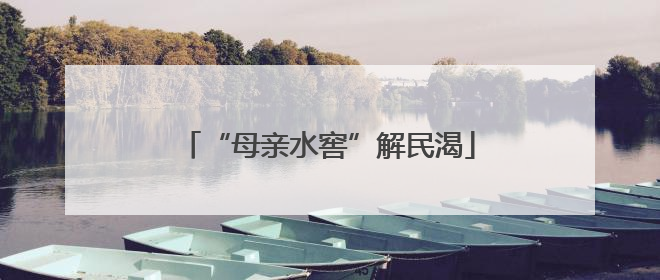“母亲水窖”解民渴