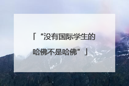“没有国际学生的哈佛不是哈佛”