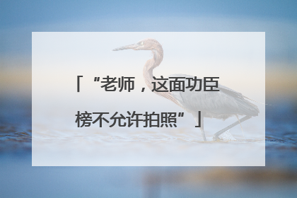 “老师，这面功臣榜不允许拍照”