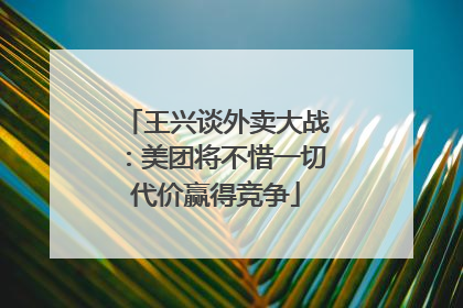 王兴谈外卖大战：美团将不惜一切代价赢得竞争