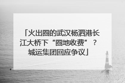 火出圈的武汉杨泗港长江大桥下“圈地收费”？城运集团回应争议