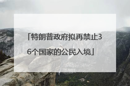 特朗普政府拟再禁止36个国家的公民入境