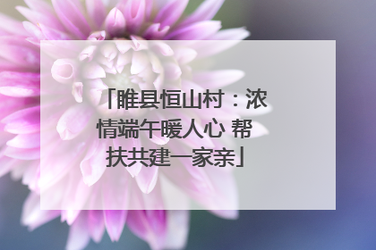 睢县恒山村：浓情端午暖人心 帮扶共建一家亲