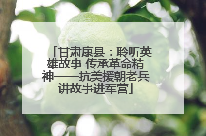 甘肃康县：聆听英雄故事 传承革命精神——抗美援朝老兵讲故事进军营