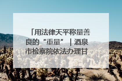 用法律天平称量善良的“重量”｜酒泉市检察院依法办理甘肃首例社区矫正对象见义勇为减刑案