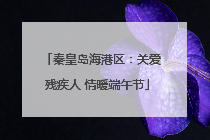 秦皇岛海港区：关爱残疾人 情暖端午节