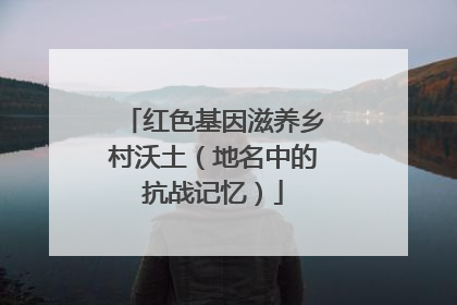 红色基因滋养乡村沃土（地名中的抗战记忆）