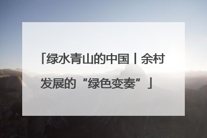 绿水青山的中国丨余村发展的“绿色变奏”