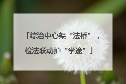 综治中心架“法桥”，检法联动护“学途”