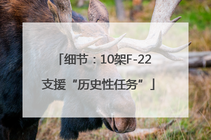 细节：10架F-22支援“历史性任务”