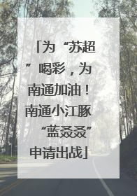 为“苏超”喝彩，为南通加油！南通小江豚“蓝叒叒”申请出战