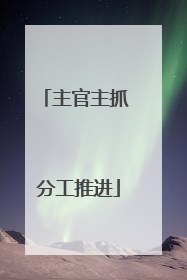 主官主抓 分工推进