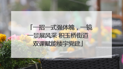 一招一式强体魄，一镜一景展风采 积玉桥街道双课赋能楼宇党建