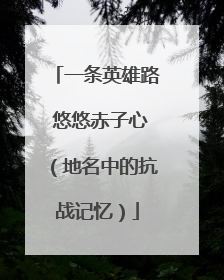 一条英雄路 悠悠赤子心（地名中的抗战记忆）