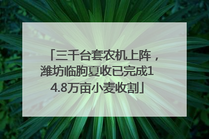 三千台套农机上阵，潍坊临朐夏收已完成14.8万亩小麦收割