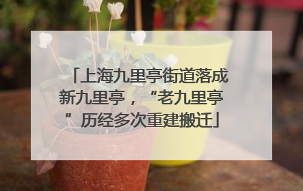上海九里亭街道落成新九里亭，“老九里亭”历经多次重建搬迁