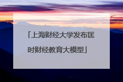 上海财经大学发布匡时财经教育大模型