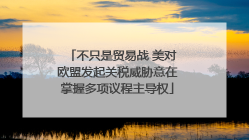 不只是贸易战 美对欧盟发起关税威胁意在掌握多项议程主导权