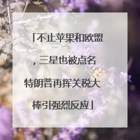 不止苹果和欧盟，三星也被点名 特朗普再挥关税大棒引强烈反应