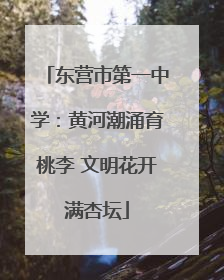 东营市第一中学：黄河潮涌育桃李 文明花开满杏坛