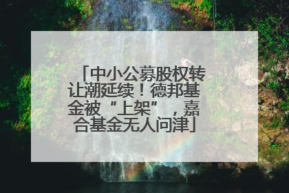 中小公募股权转让潮延续！德邦基金被“上架”，嘉合基金无人问津