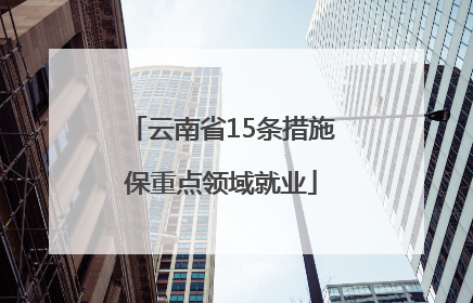 云南省15条措施保重点领域就业