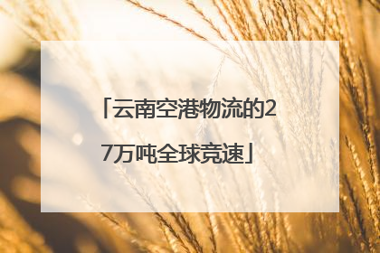 云南空港物流的27万吨全球竞速