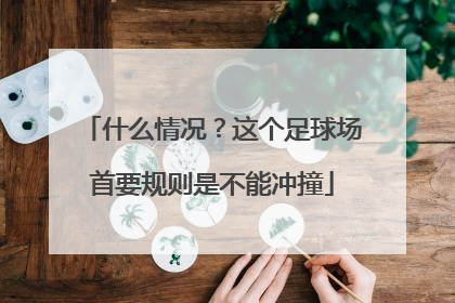 什么情况？这个足球场首要规则是不能冲撞