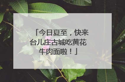今日夏至，快来台儿庄古城吃黄花牛肉面啦！