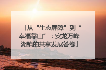 从“生态屏障”到“幸福靠山”：安龙万峰湖镇的共享发展答卷