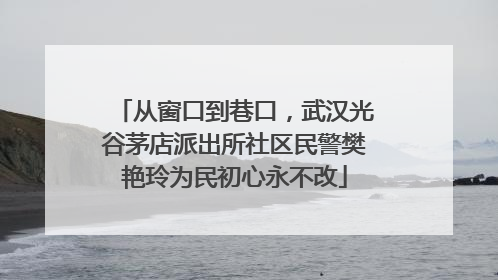 从窗口到巷口，武汉光谷茅店派出所社区民警樊艳玲为民初心永不改