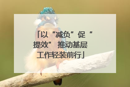 以“减负”促“提效” 推动基层工作轻装前行