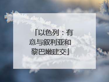 以色列：有意与叙利亚和黎巴嫩建交
