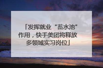 发挥就业“蓄水池”作用，快手美团将释放多领域实习岗位