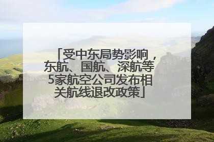 受中东局势影响，东航、国航、深航等5家航空公司发布相关航线退改政策