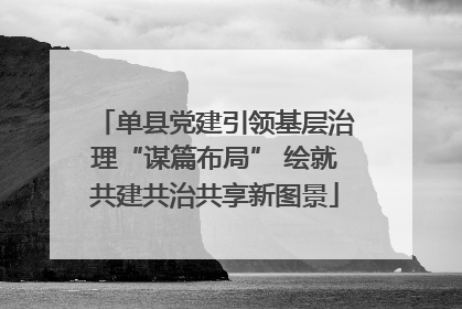 单县党建引领基层治理“谋篇布局” 绘就共建共治共享新图景