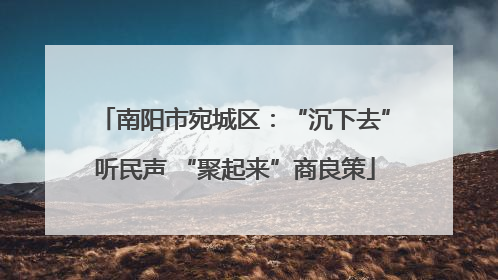 南阳市宛城区：“沉下去”听民声 “聚起来”商良策