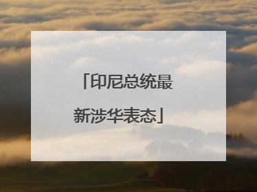 印尼总统最新涉华表态