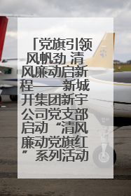 党旗引领风帆劲 清风廉动启新程——新城开集团新宇公司党支部启动“清风廉动党旗红”系列活动