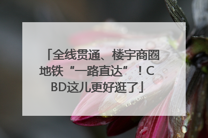全线贯通、楼宇商圈地铁“一路直达”！CBD这儿更好逛了