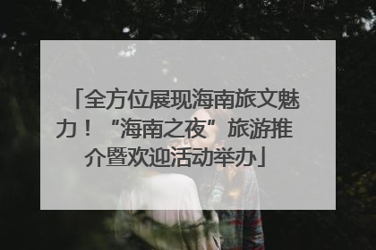 全方位展现海南旅文魅力！“海南之夜”旅游推介暨欢迎活动举办