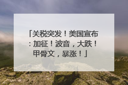 关税突发！美国宣布：加征！波音，大跌！甲骨文，暴涨！