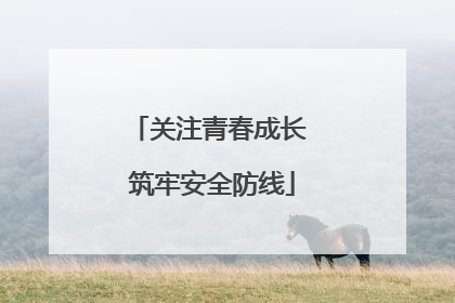 关注青春成长 筑牢安全防线